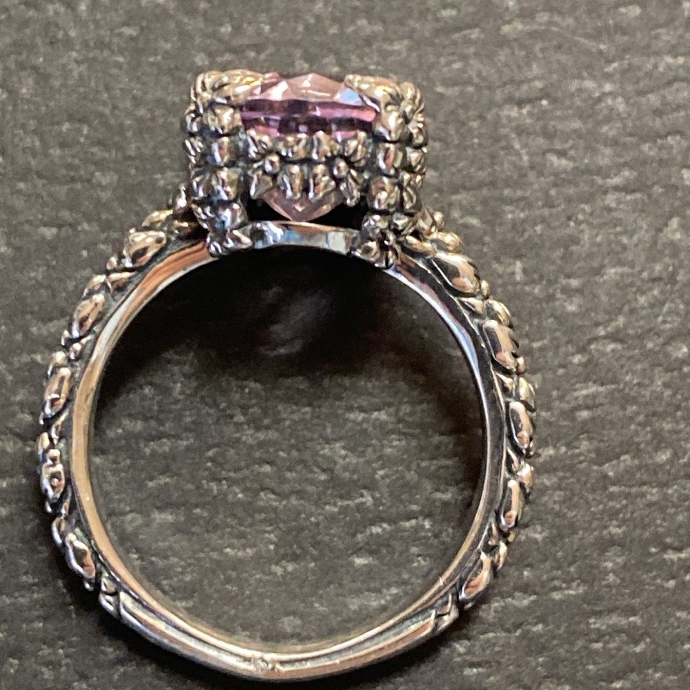Stephen Dweck Sterling Silver Floral Accents Amethyst Ring - Picture 8 of 11